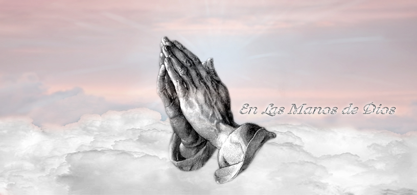 P 212 PK SL En Las Manos de Dios Pink Clouds (Silver Text) PRINT